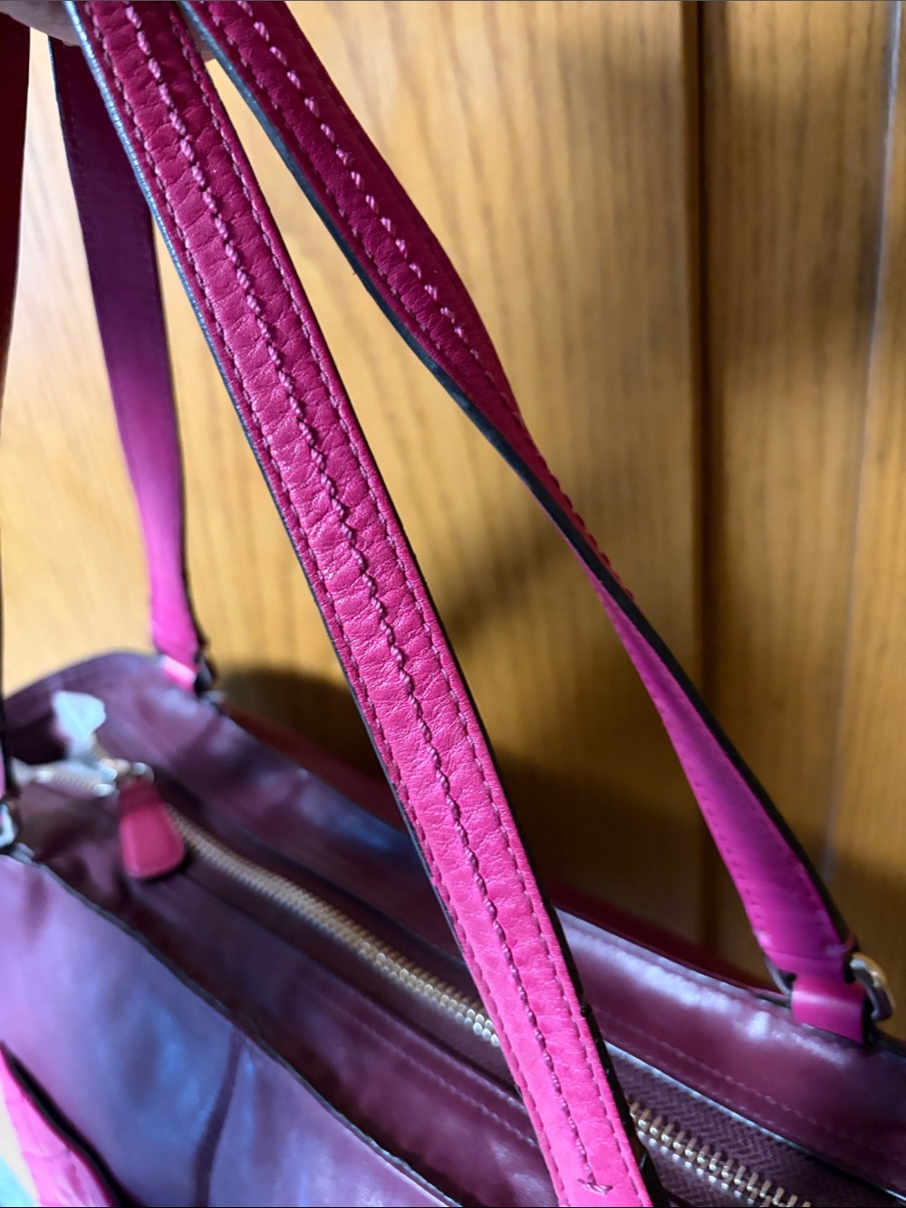 Coach Two-Tone Pink and Black Quilted Leather Shoulder Bag GUC approx.11”x9”x4” - Picture 9 of 9